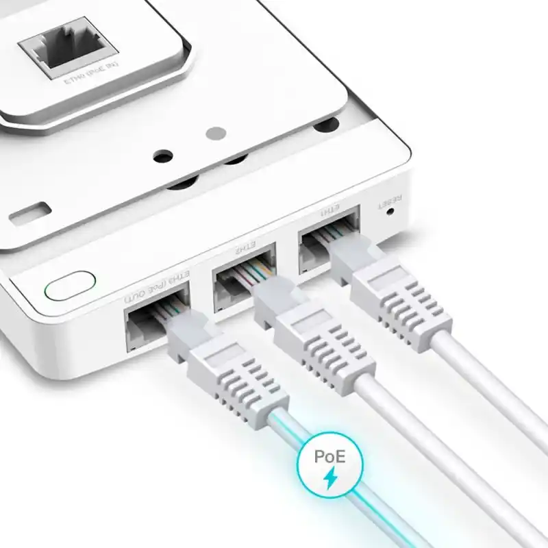 Access-Point-TP-Link-EAP615-Wall-WiFi-6-AX1800Mbs-2.4-5GHz4-GbE-RJ45-PoE-inout-1-1 PoE in&out