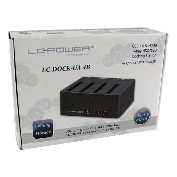HDD-D.-Station-4-bay-LC-DOCK-U3-4B-4xSSDHDD-Black-USB-3.0eSATA-2-1 USB 3.0/eSATA