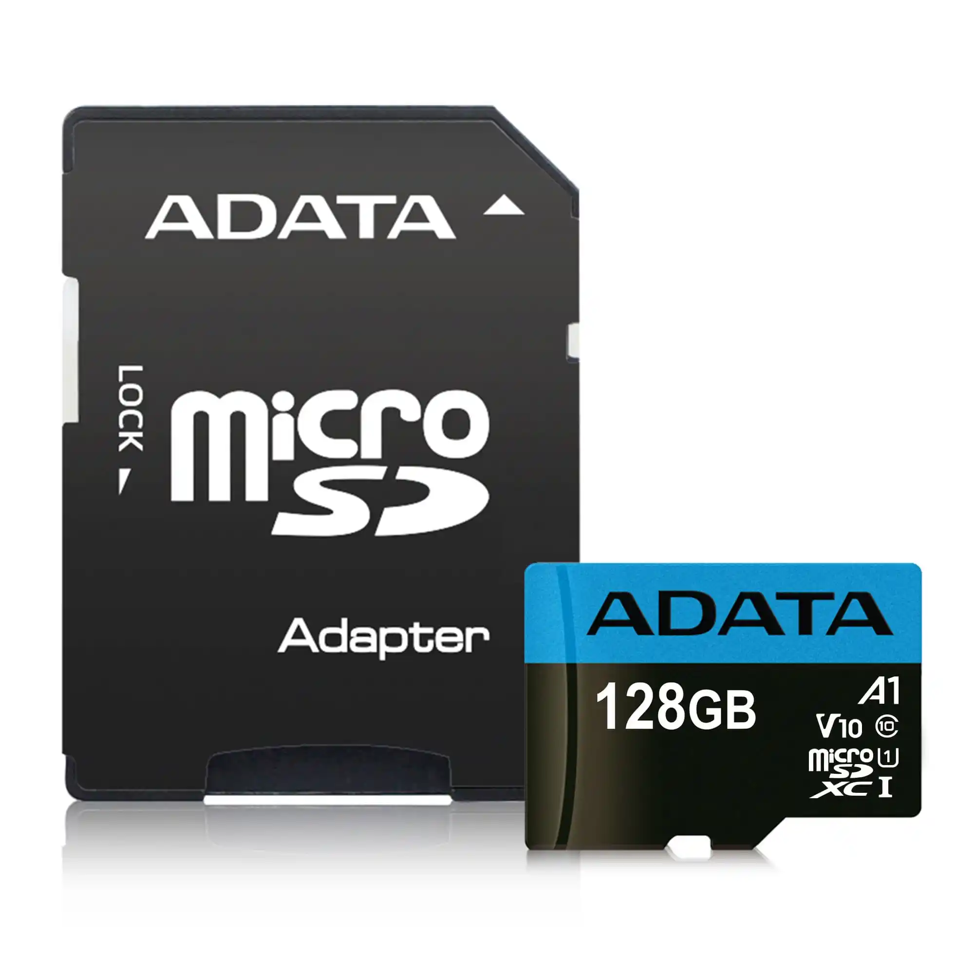 Micro-SD-Card-128GB-AData-SD-adapter-AUSDX128GUICL10A1-RA1-class-10-2 Micro SD Card 128GB AData + SD adapter AUSDX128GUICL10A1-RA1/ class 10