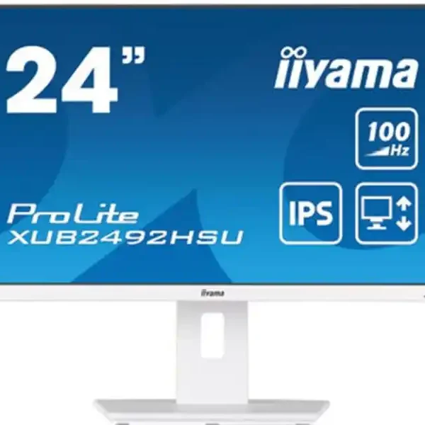 Monitor 24 Iiyama XUB2492HSU-W6  1920x1080/Full HD IPS/100Hz/4ms/HDMI/DP/USB/Zvučnici/beli