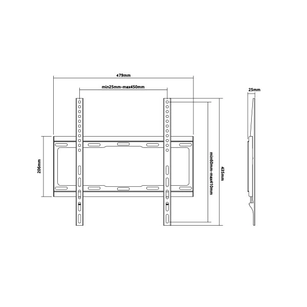 Xstand-FIX-32-55-Nosac-za-TVFIKSNIVESA-400x40040kg2.5-cm-od-zida-2 Xstand FIX 32-55 Nosač za TV/FIKSNI/VESA 400x400/40kg/2.5 cm od zida
