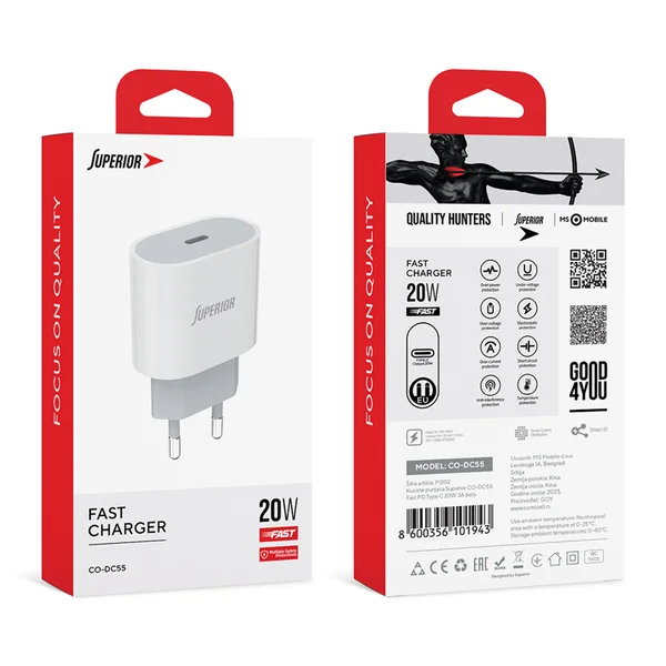 Superior-CO-DC55-20W-USB-C-Kucni-punjac-(3) Superior CO-DC55 20W USB-C Kućni punjač