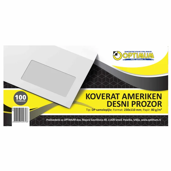 Optimum Ameriken samolepljivi koverat