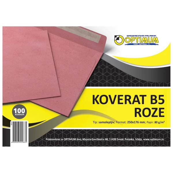 Optimum B5 samolepljivi koverat